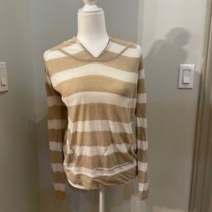 Tan and white sweatshirt